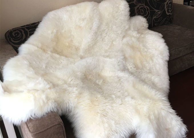Langes Haar-weiße australische Schaffell-Wolldecken-Merinowolle für Wohnzimmer-Würfe