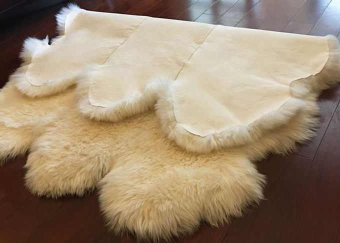 Haut der Elfenbein-weiße Pelz-Wohnzimmer-Wolldecken-6, 5,5 x 6 Ft-Schlafzimmer-Schaffell-Wolldecken 