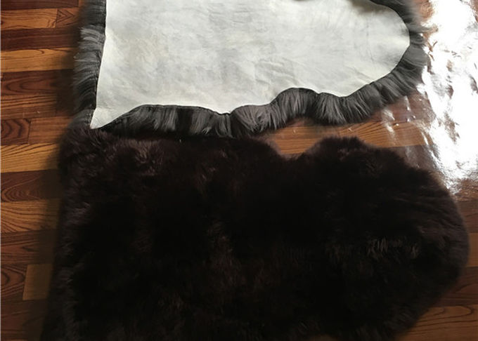 Lange Wollwirkliche Schaffell-Merinowolldecken-dunkelbraune Farbe für Hauptboden-Entwurf