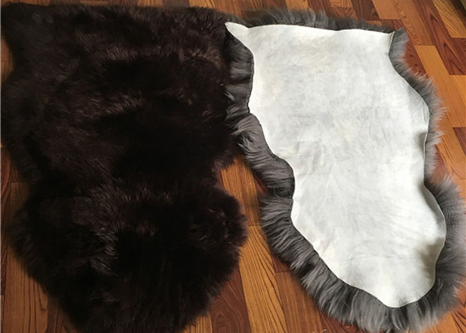 Gefärbtes schwarzes Schaffell-Vlies bedeckt weich warmes für Kinderraum-Bett-Dekoration 