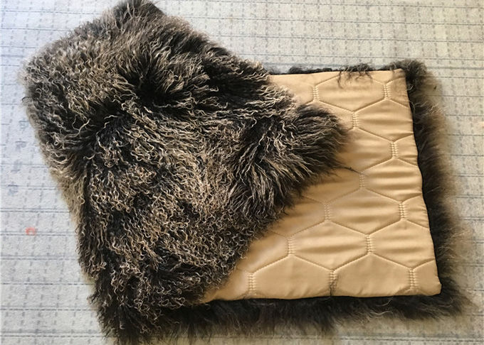 Brown färbte rechteckigen mongolischen Schaffell-Wolldecken-Pelz für Baby-Fotografie