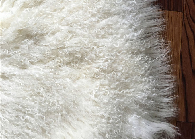 Brown färbte rechteckigen mongolischen Schaffell-Wolldecken-Pelz für Baby-Fotografie