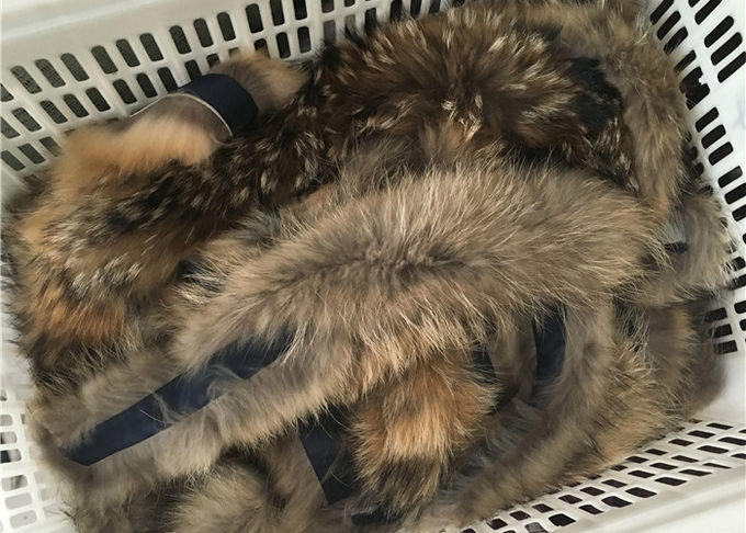 Mantel-echter großer Waschbär-Pelz-Kragen-warmes Weiche mit natürlicher Brown-Farbe