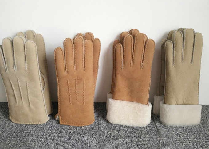 Schafleder-Winter-Finger-Handschuhe, Handschuhe des echtes Schaffell-extreme kühlen Wetters