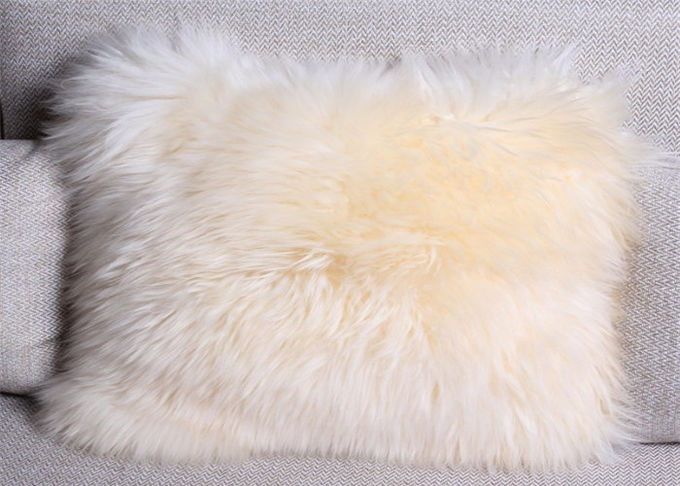 Haupt- Sofa-dekorative Lammwoll-Seat-Kissen-Quadrat-Form mit langer glatter Wolle