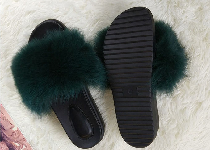 Sommer-Dame Sandals Womens Fox Slippers, super weiche flockige Dia-Pantoffel 