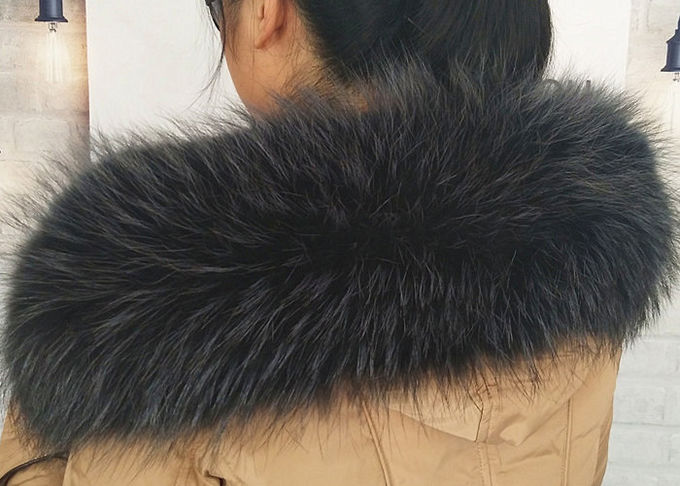 Waschbärpelzkragen wirklicher langer Waschbär-Luxuspelz-abnehmbarer Kragen für Jacke