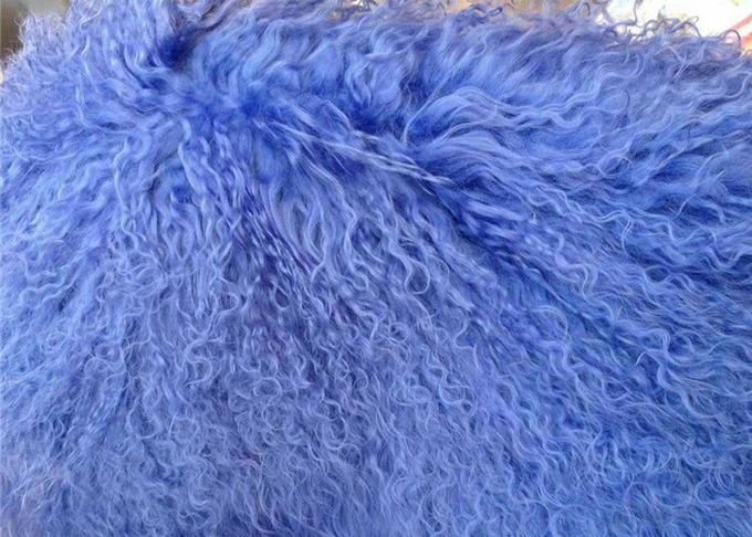 Mongolisches Kissen Lammwolle des langen Haar-Schaffell-wirklichen gelockten Schafpelzkissens